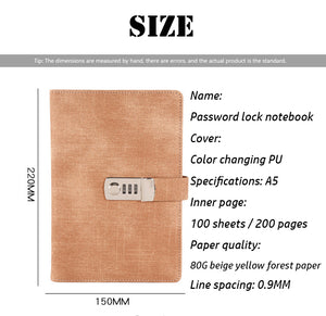 A5 Lockable Password Notebook